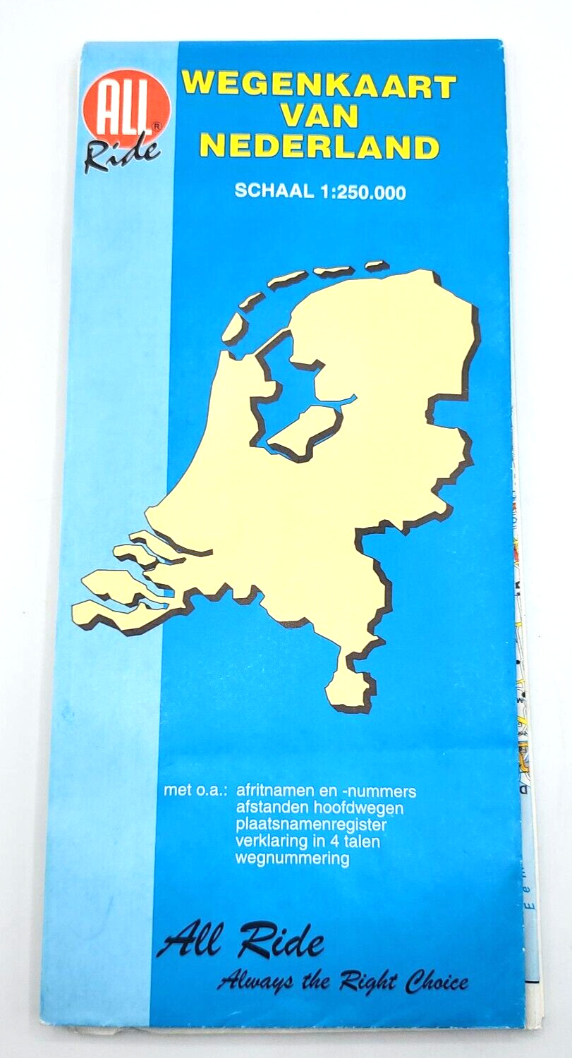 VGUC Road Map of The Netherlands 4 Language Legend 1cm:250km Scale