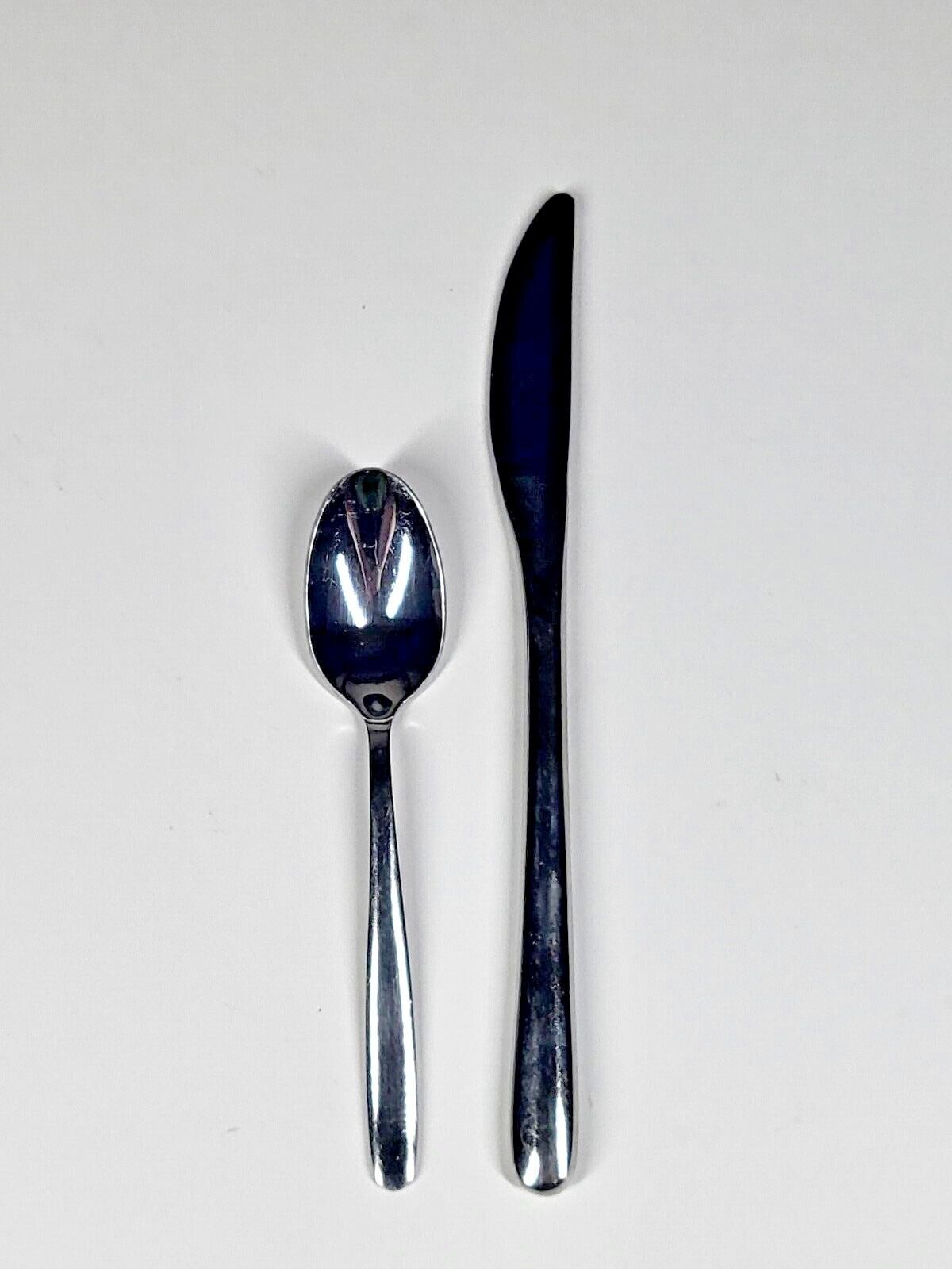 Lufthansa Airline Flatware Spoon Knife In Flight Meals Stainless Vintage
