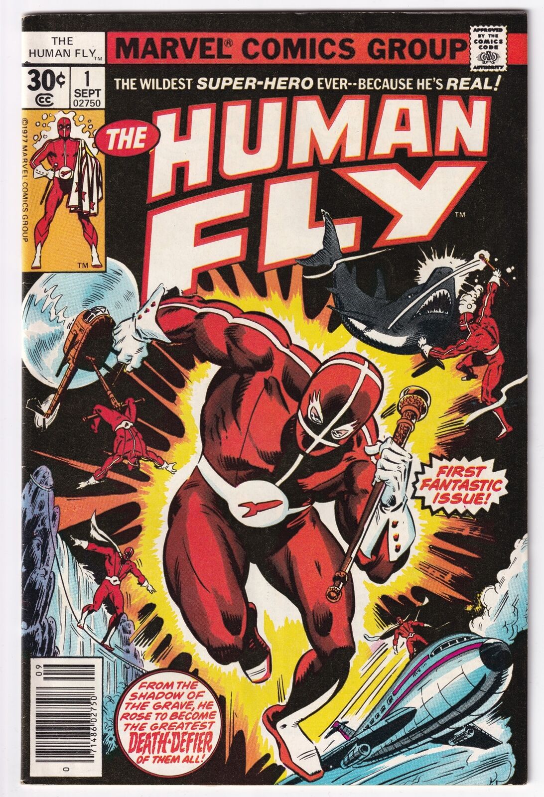 Marvel The Human Fly # 1 Comic Book 1977 Bill Mantlo Rick Rojatt Death-Walk