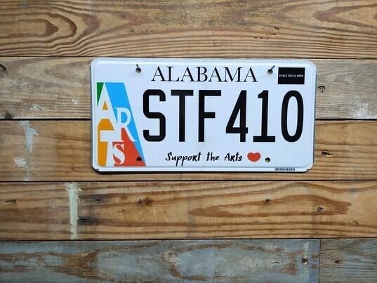Alabama Expired 2019 Support the Arts License Plate Auto Tag STF410