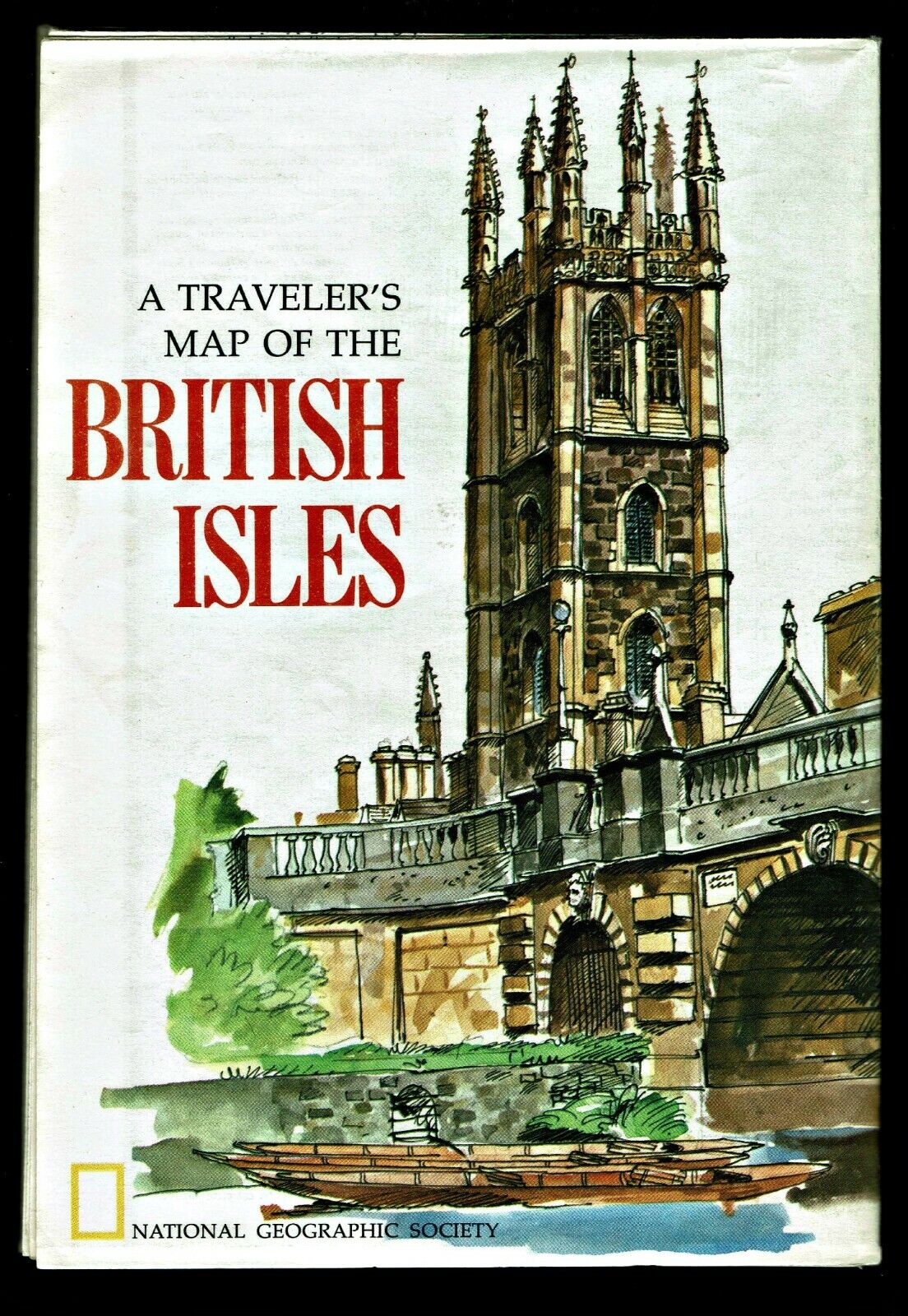 ⫸ 1974-4 April BRITISH ISLES Traveler Map BRITAIN IRELAND National Geographic XX