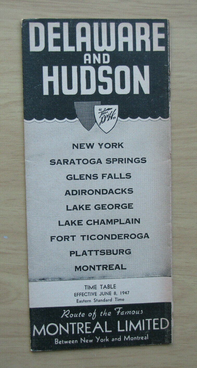D&H DELAWARE AND HUDSON Public Timetable: 6/8/47 System