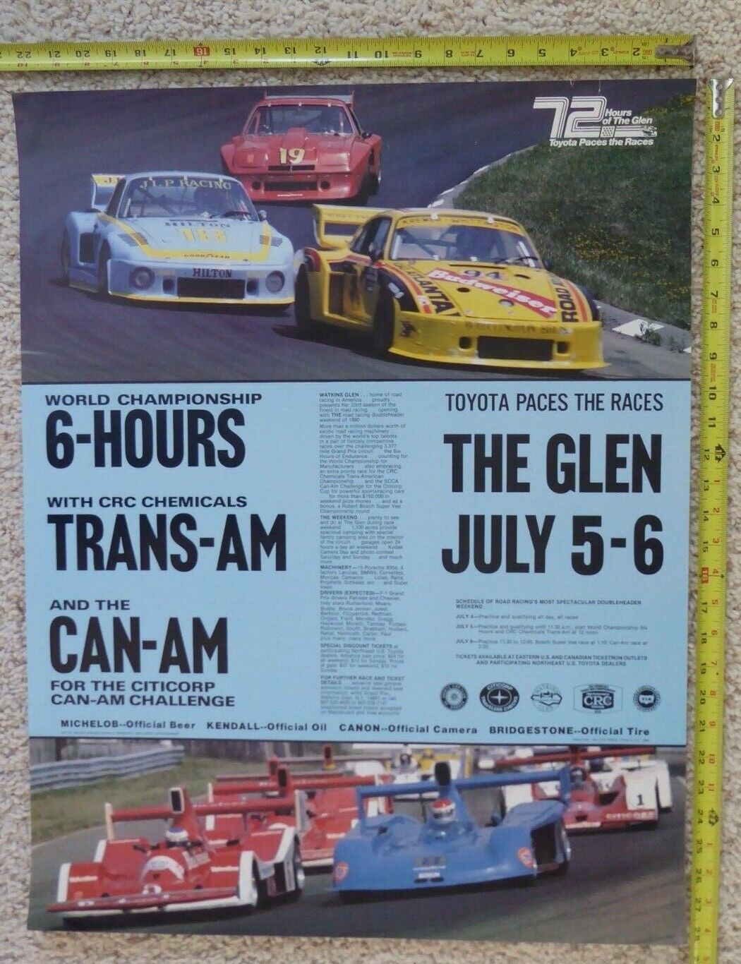 1980 Watkins Glen 6 Hours Endurance, Trans Am, and Can AM poster