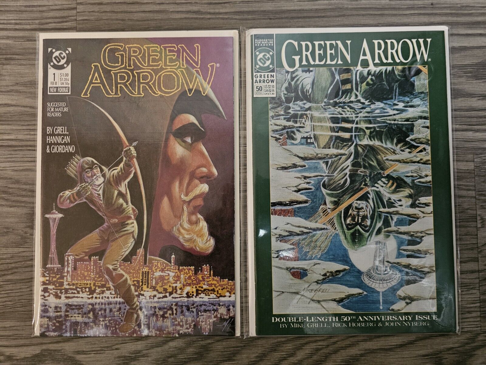Green Arrow #1 & #50 (1988) Lot Of 2 Copper Age DC Comics Mike Grell VF-NM 
