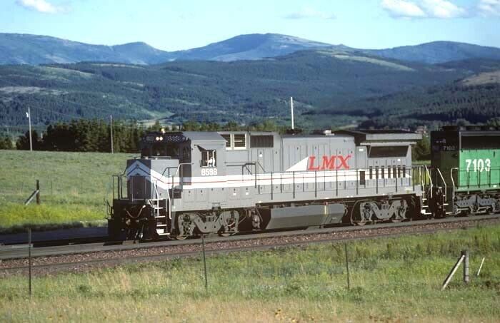LMX 8598 @ E GLACIER, MT_JULY 7, 1988_ORIGINAL TRAIN SLIDE