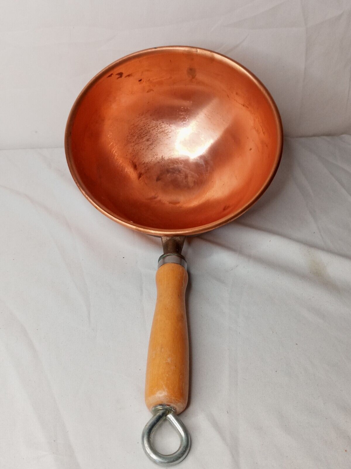 Vintage copper pot atlas metal spinning co USA - 8.5 inches Wide 4.5 inches Deep