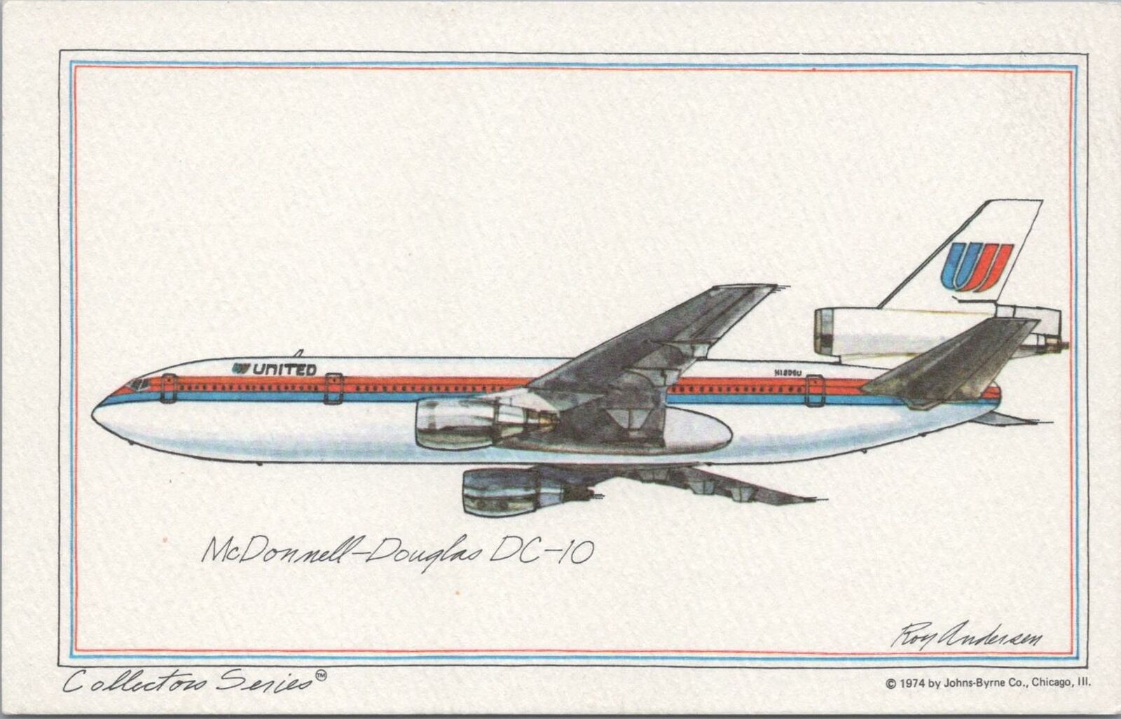 Postcard Airplane McDonnell Douglas DC-10