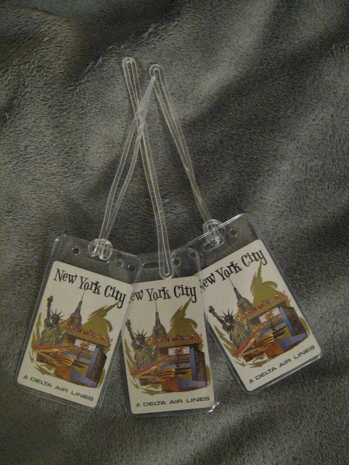 Delta Airlines New York City DL Vintage Playing Card Luggage Name Tag Tags (3)