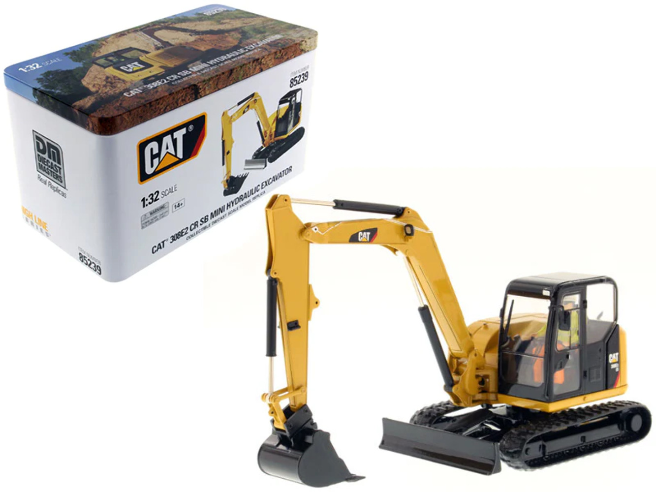 CAT 308E2 CR SB Mini Excavator Working 1/32 Diecast Model