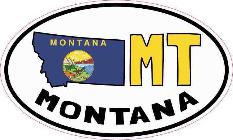 5x3 Oval MT Montana Sticker Vinyl Luggage Car Truck Bumper Cup Tumbler Stickers