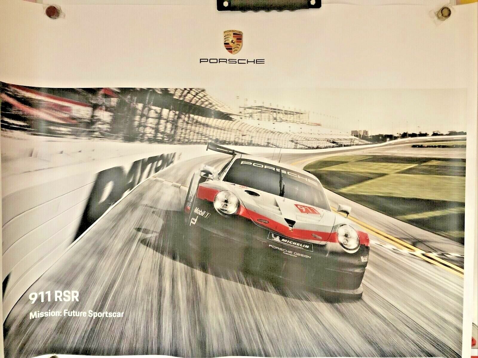 AWESOME Stuttgart Factory Original 2017 911 RSR Mission Future Sports Car Poster