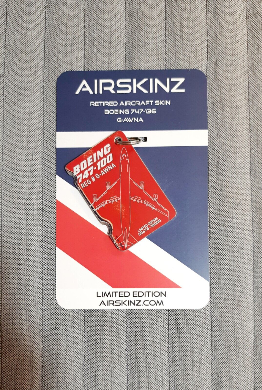 Airskinz British Airways 747-100 G-AWNA Tag RED RARE Like Planetags Aviationtag