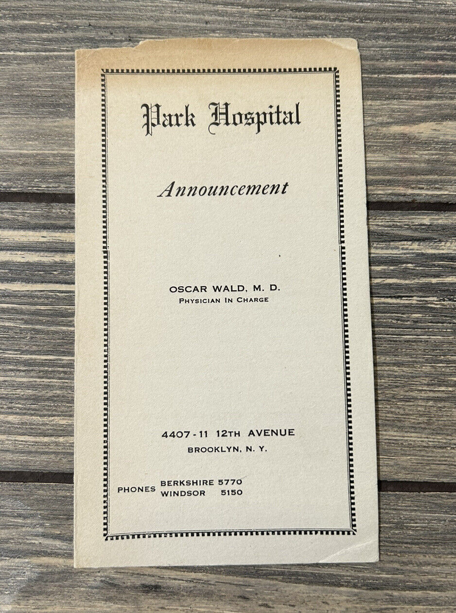 Vintage Park Hospital Announcement Oscar Wald MD Physician In CHARGE 