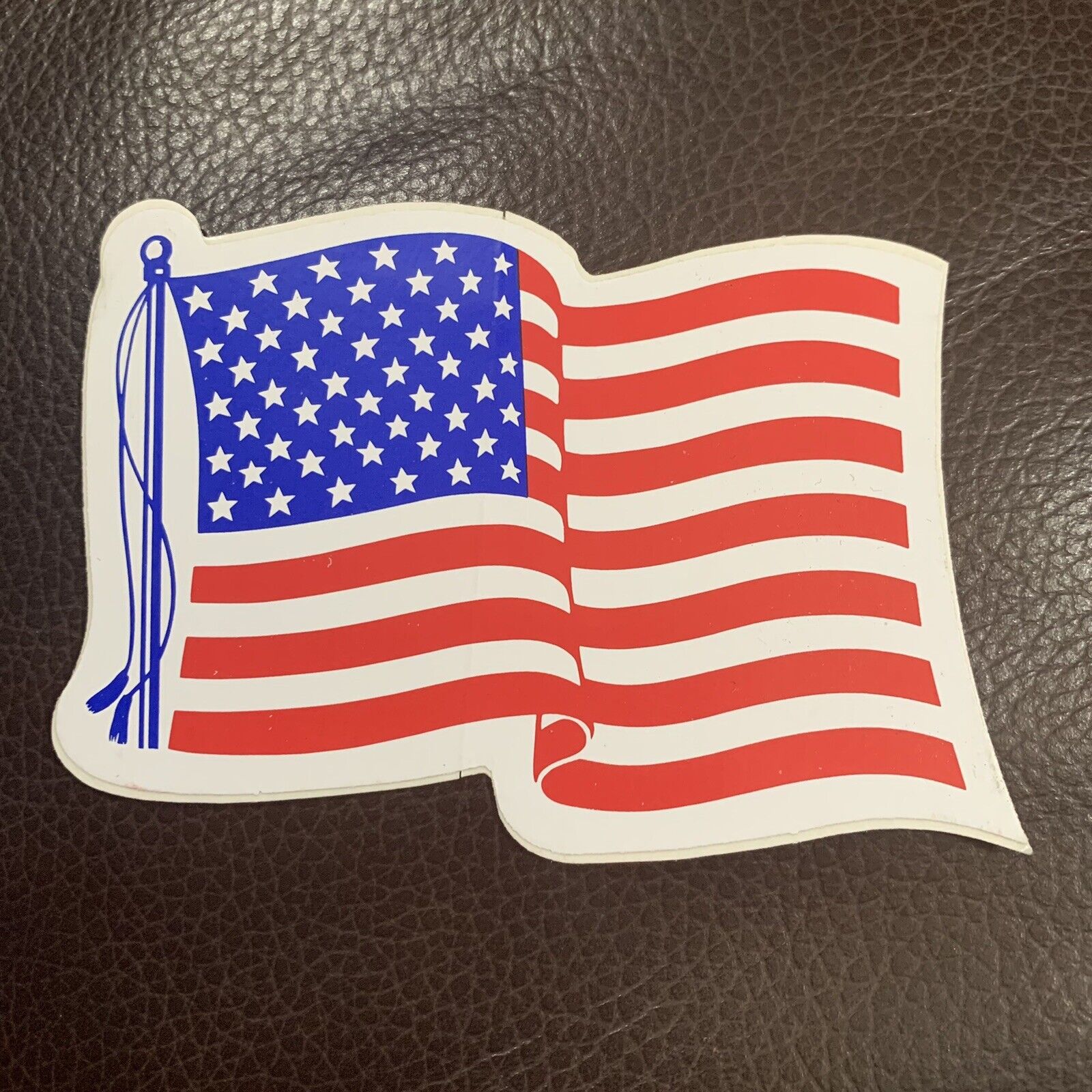 American Flag Wavy Sticker 4”x2.5”