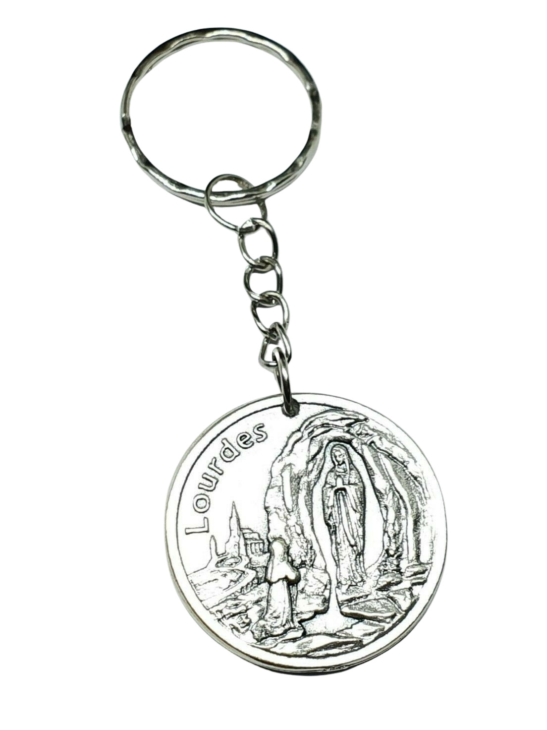 Keyring Protection Virgin Mary Token & Prayer Our Lady of Lourdes Blessed