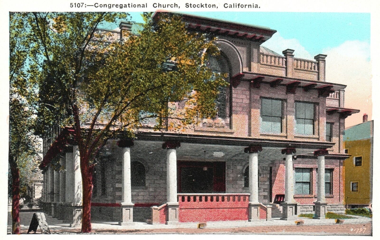 Vintage Postcard Congregational Church Stockton California Pacific Novelty Pub.