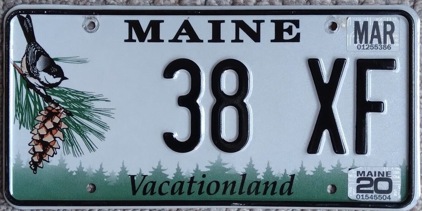 2020 Maine Chickadee License Plate 38 XF - Vacationland