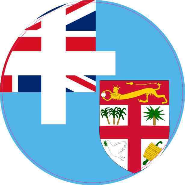 4x4 Circle Fiji Flag Sticker Vinyl Country Decal Flags Vehicle Bumper Stickers