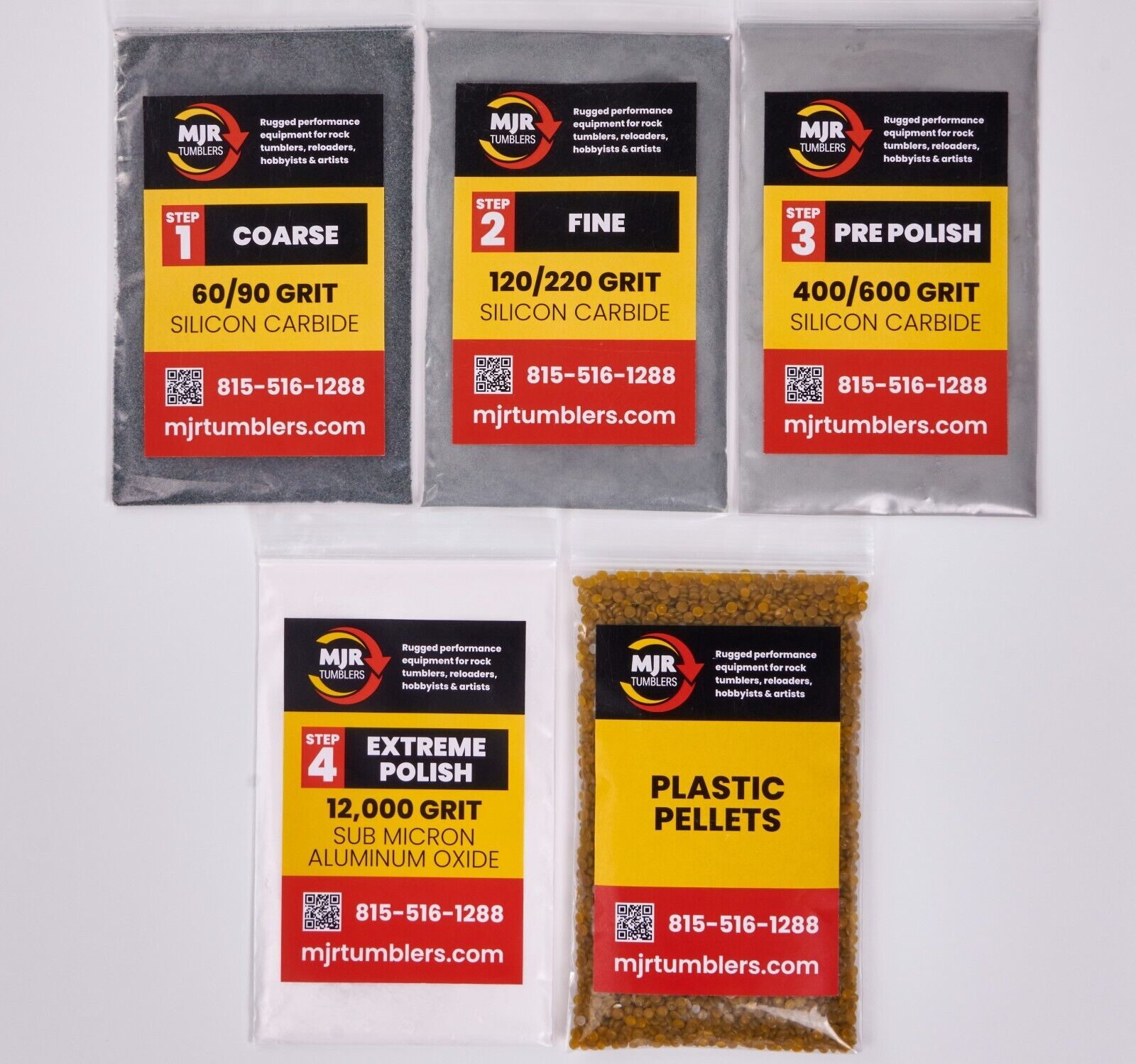 National Geographic Polishing Media Grit Kit w/ pellets for 3 lb Rock Tumbler