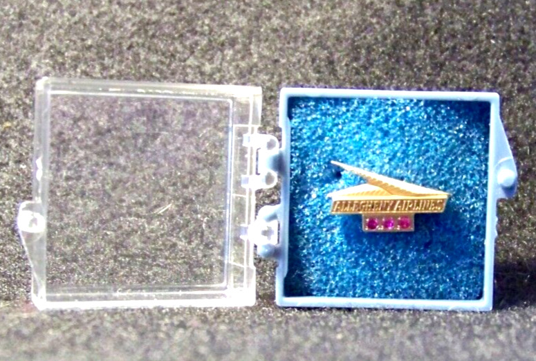 1970's ALLEGHENY AIRLINES 15 Year Service Pin in 10k w/three rubies by Balfour