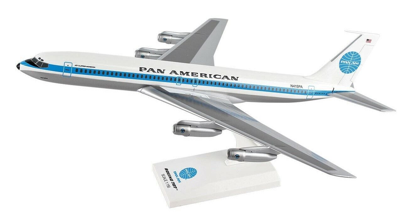 Skymarks SKR877 Pan Am American Boeing 707-320 Desk Display Model 1/150 Airplane