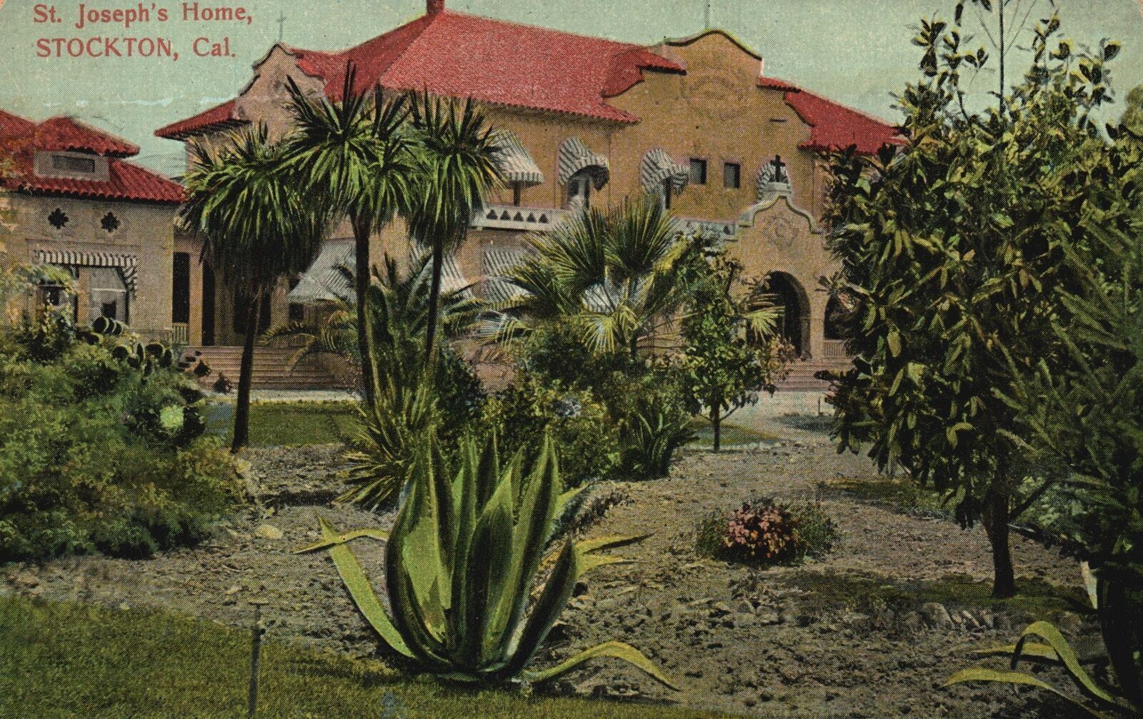 Vintage Postcard St. Joseph\'s Home House Stockton California CA Newman Post Card