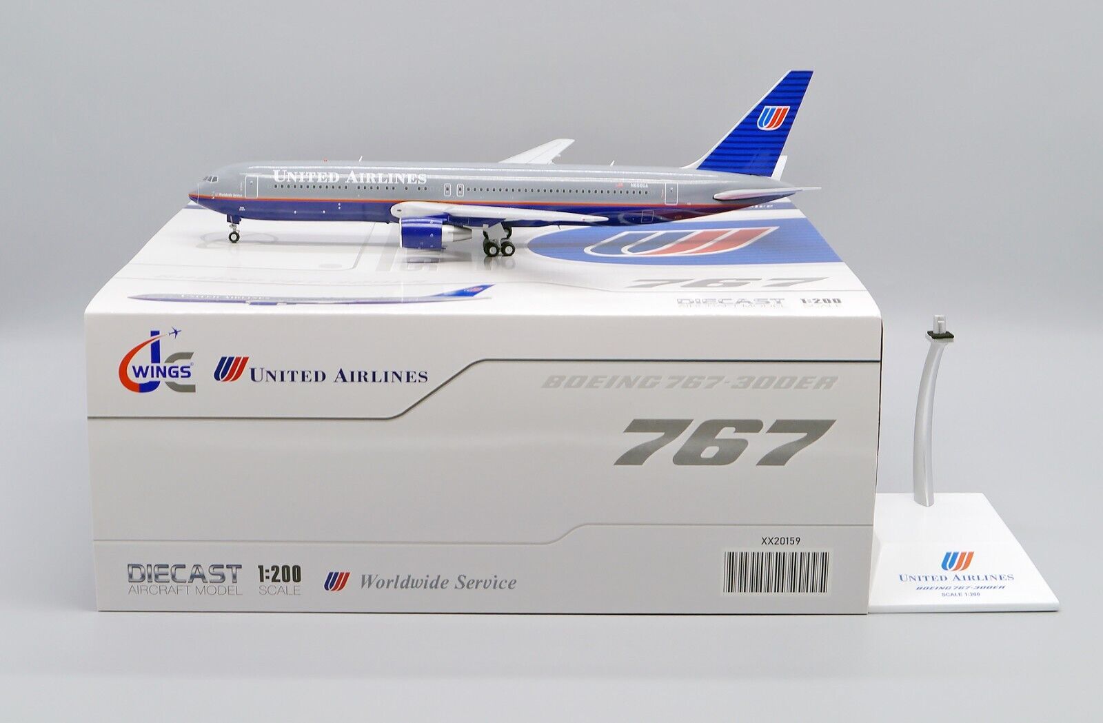 United B767-300ER Reg: N666UA JC Wings Scale 1:200 Diecast model XX20159 (E)