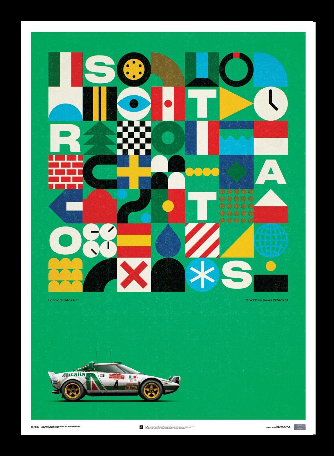 LANCIA STRATOS HF 1974 Rally Alitalia Fine Art Print Poster Ltd Ed 1000
