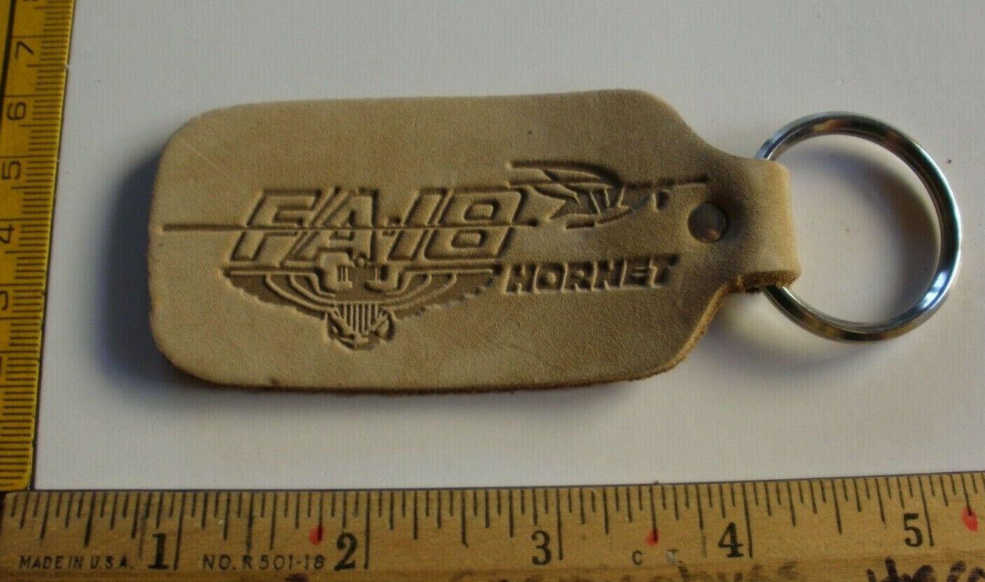 F/A-18 Hornet McDonnell Douglas employee leather key ring chain unused