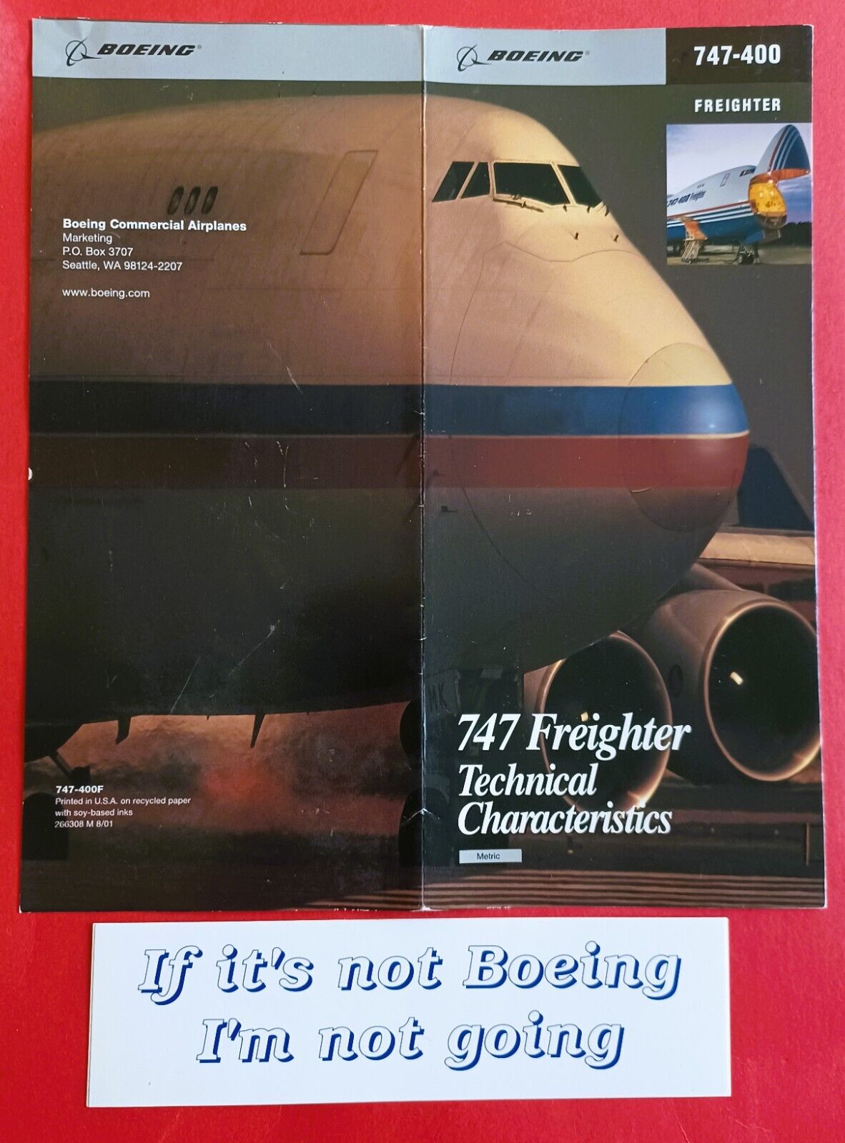 BOEING 747-400F Brochure Technical Characteristics, If it's not Boeing Sticker
