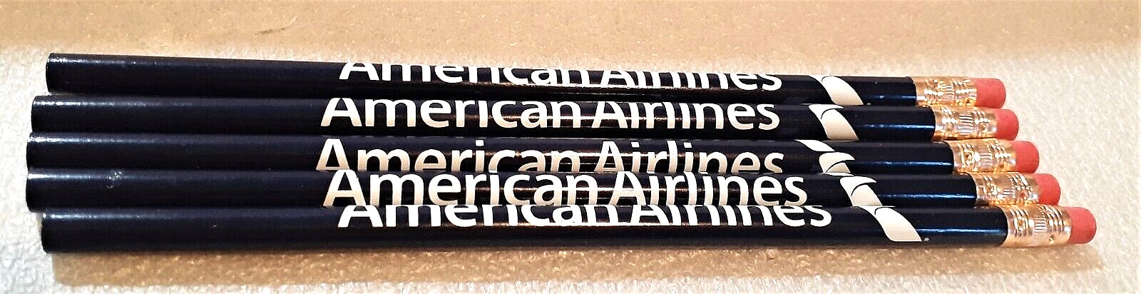 American Airlines Logo 5 Blue Pencil Set NOS New Unused
