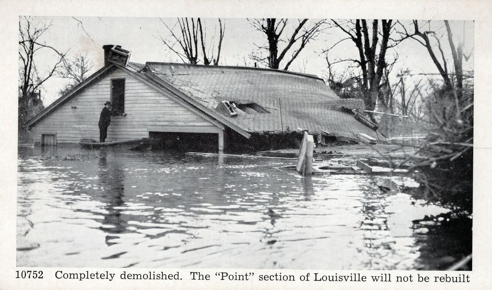 LOUISVILLE KY - 1937 Flood The Point Section Completely Demolished No Rebuild
