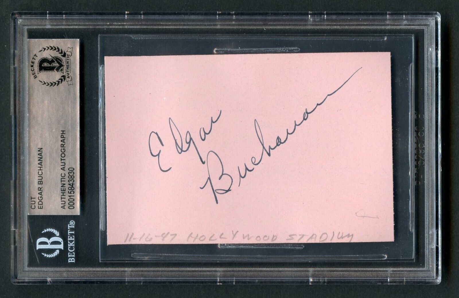 Edgar Buchanan d1979 signed autograph 2x3 cut Actor on Petticoat Junction BAS