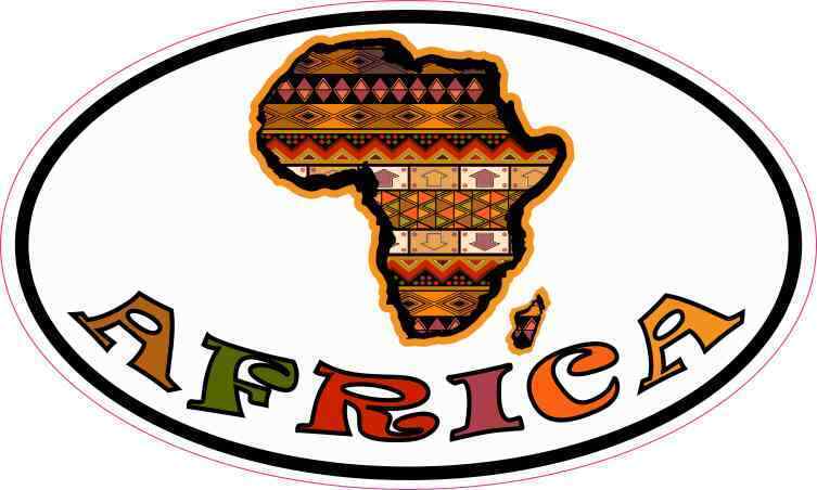 5X3 Oval Africa Sticker Vinyl Car Travel Vehicle Bumper Stickers Cup Map Decal
