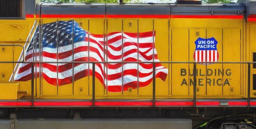 Union Pacific Locomotive US Flag Decal 3M Reflective full size New Rare Find