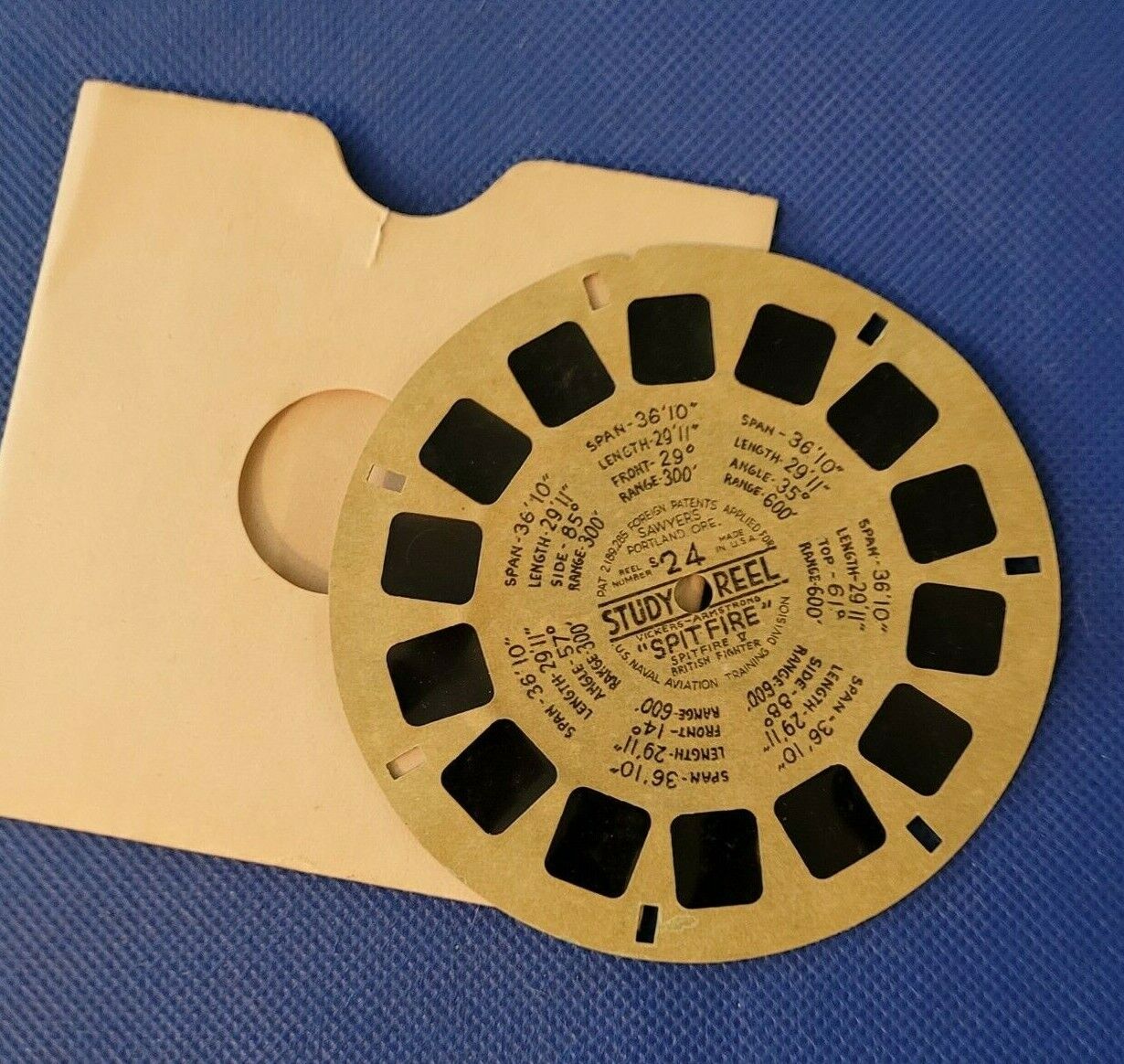 view-master Reel USN Navy Training Study S24 Vickers-Armstrong Spitfire Range E