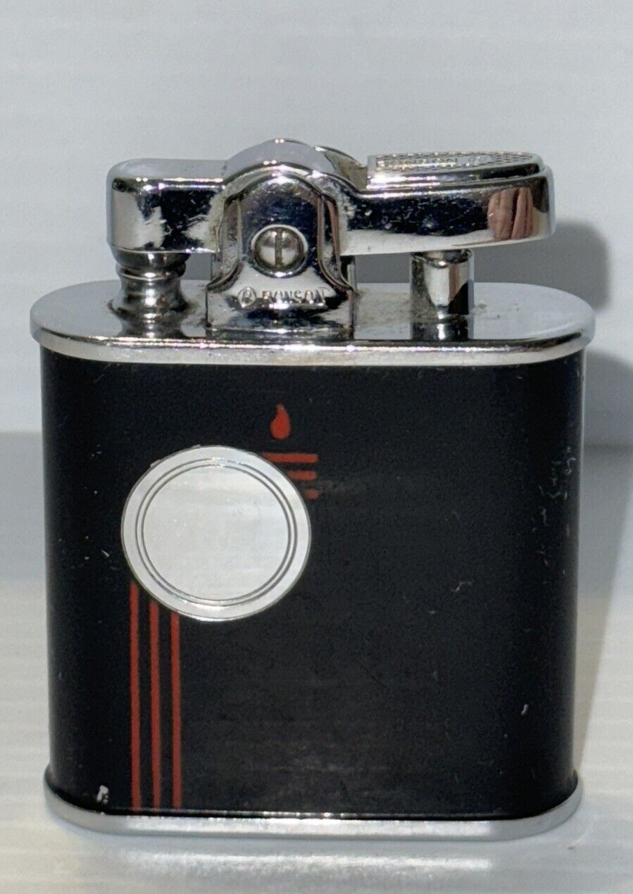Vintage Ronson Viking Lighter Black   Color Working Condition