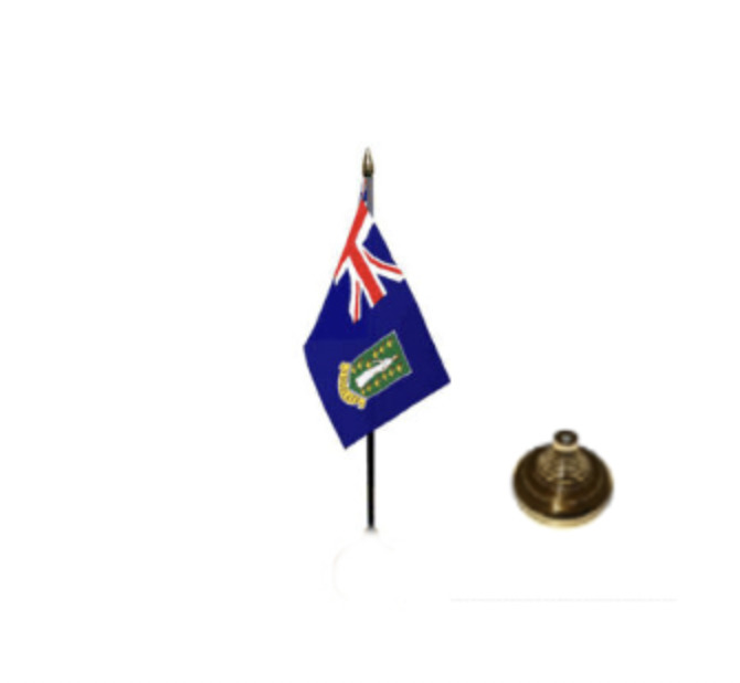 British Virgin Islands Table Desk Flag 10 x 15 cm - National Country Hand Waving