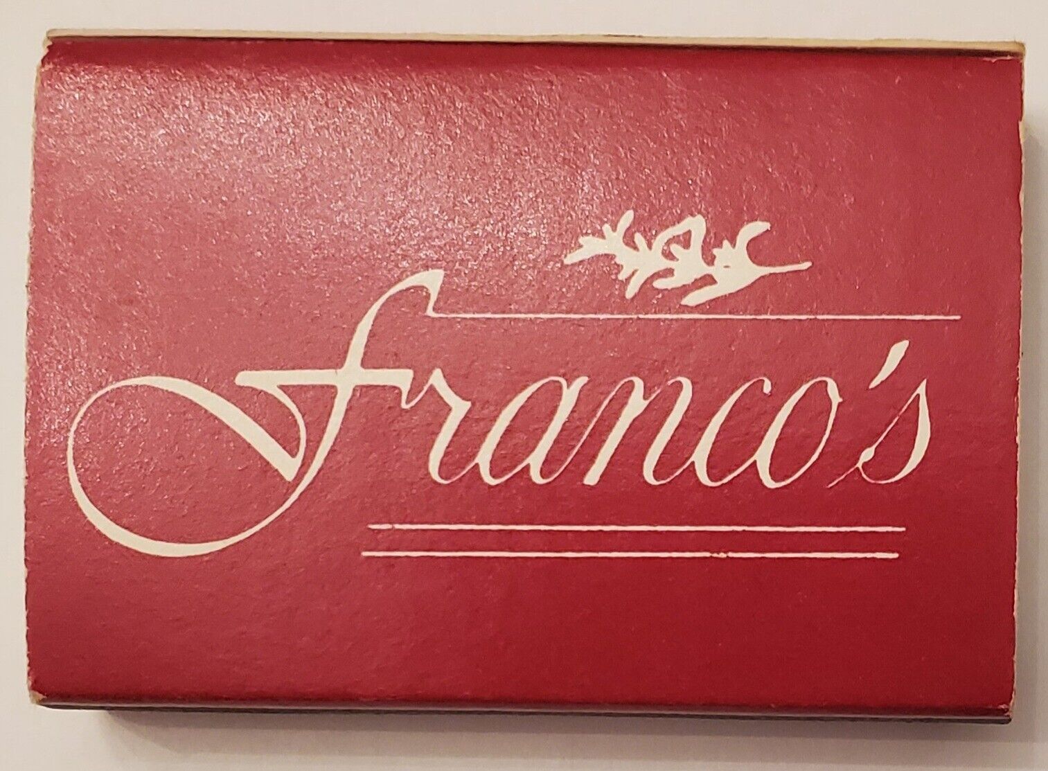 Vintage Franco's Restaurant full matchbox; 1980’s; NOS; See Pics; (Norwood, MA)