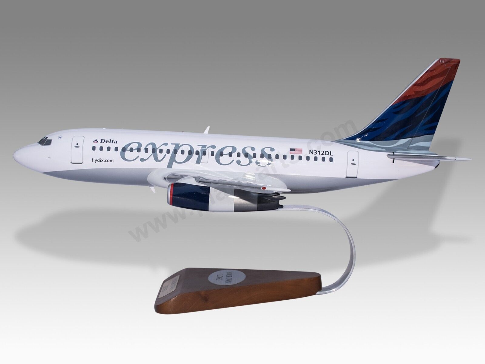 Boeing 737-200 Delta Express Ver.2 Solid Mahogany Wood Handcrafted Display Model