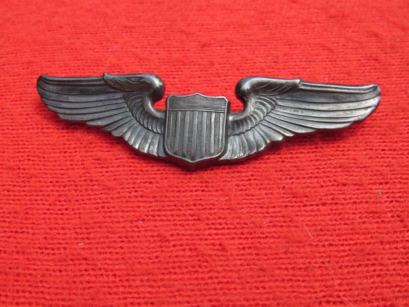 US Army Air force wing AAF 3 inch sterling Pilot Wing PB heavy 1920-30 design