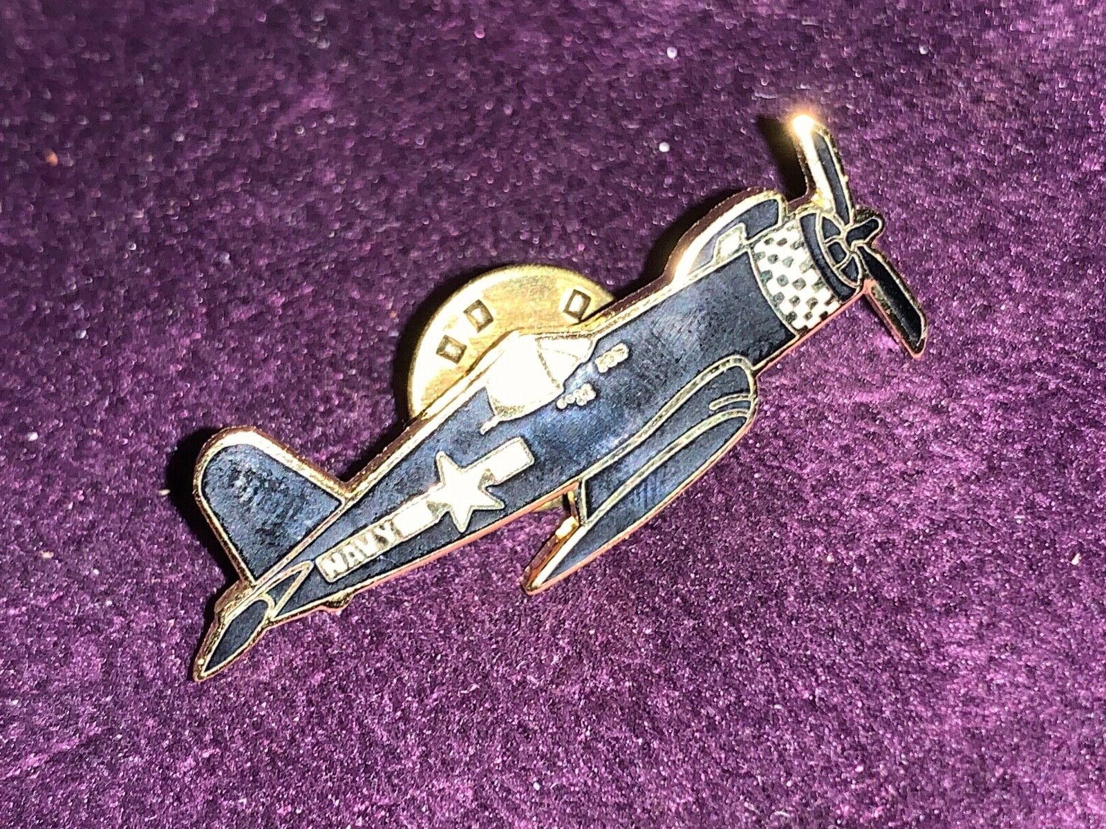 VOUGHT F4,   U.S. NAVY livery vintage pin with back