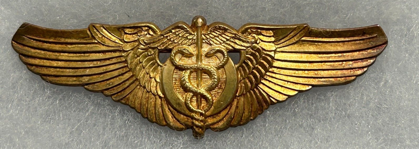 USAAF Flight Surgeon Wings (Gold) Pinback Pasquale Sterling 3 Inch