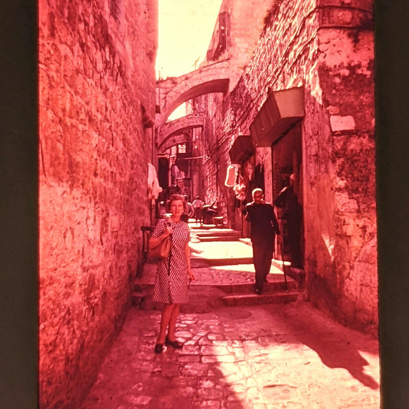 1970s Via Dolorosa Israel 35mm Photo Slide Old City Jerusalem Jesus Negative D1
