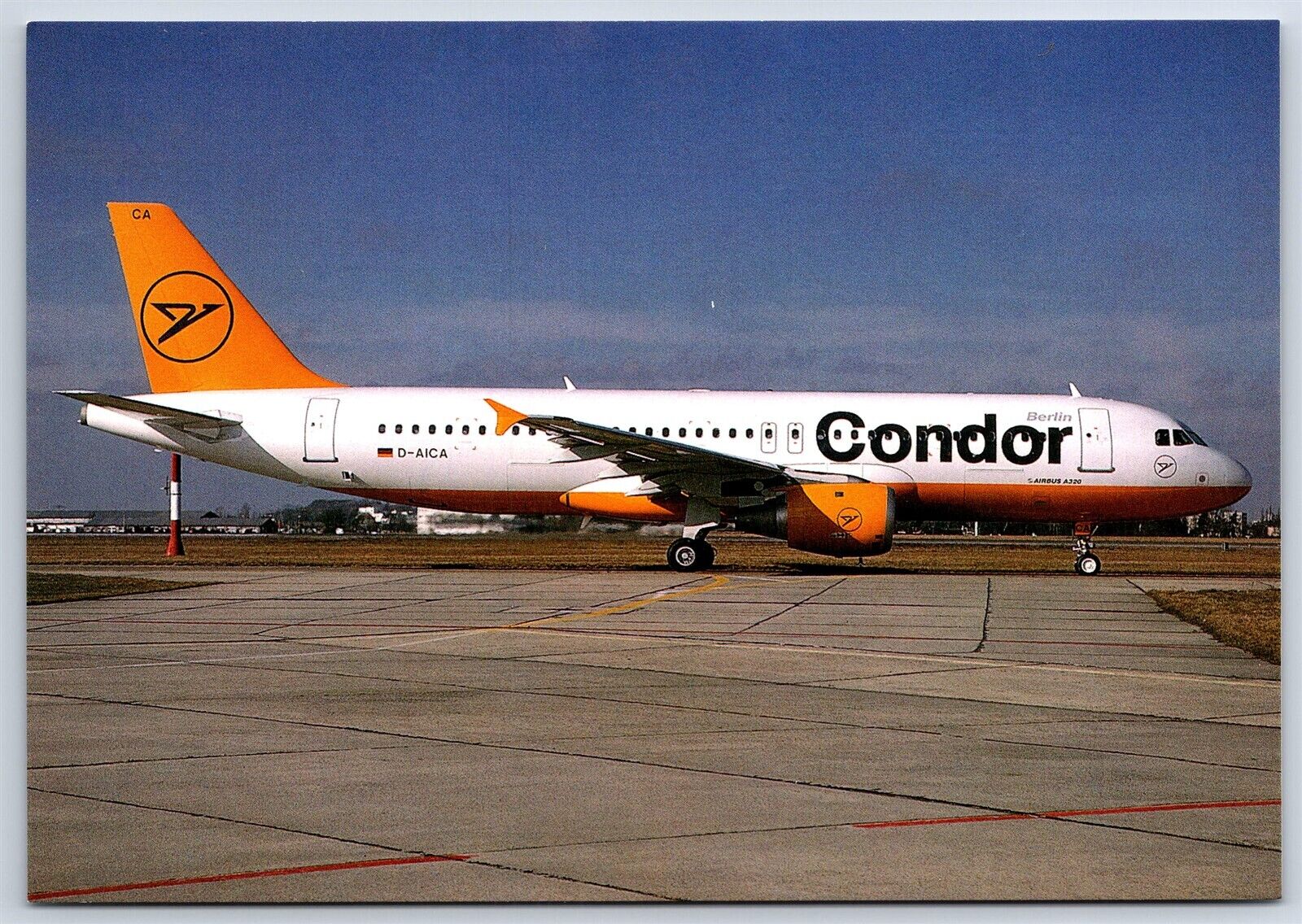 Airplane Postcard Condor Berlin Airlines Airbus A320-212 D-AICA Schonefeld DU8