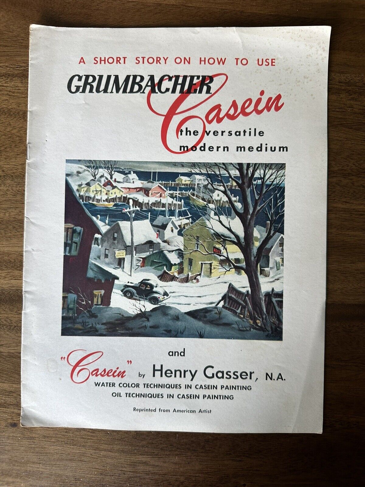 VTG 1957 Oil Painting & Water Color Techniques Grumbacher Casein Henry Gasser