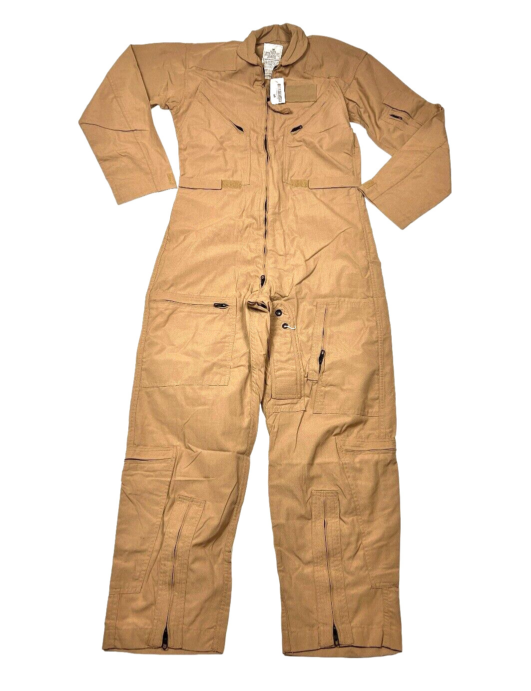 Vintage Military Flight Suit Coveralls Flyers Fighter Sage Beige USA Size 38X30
