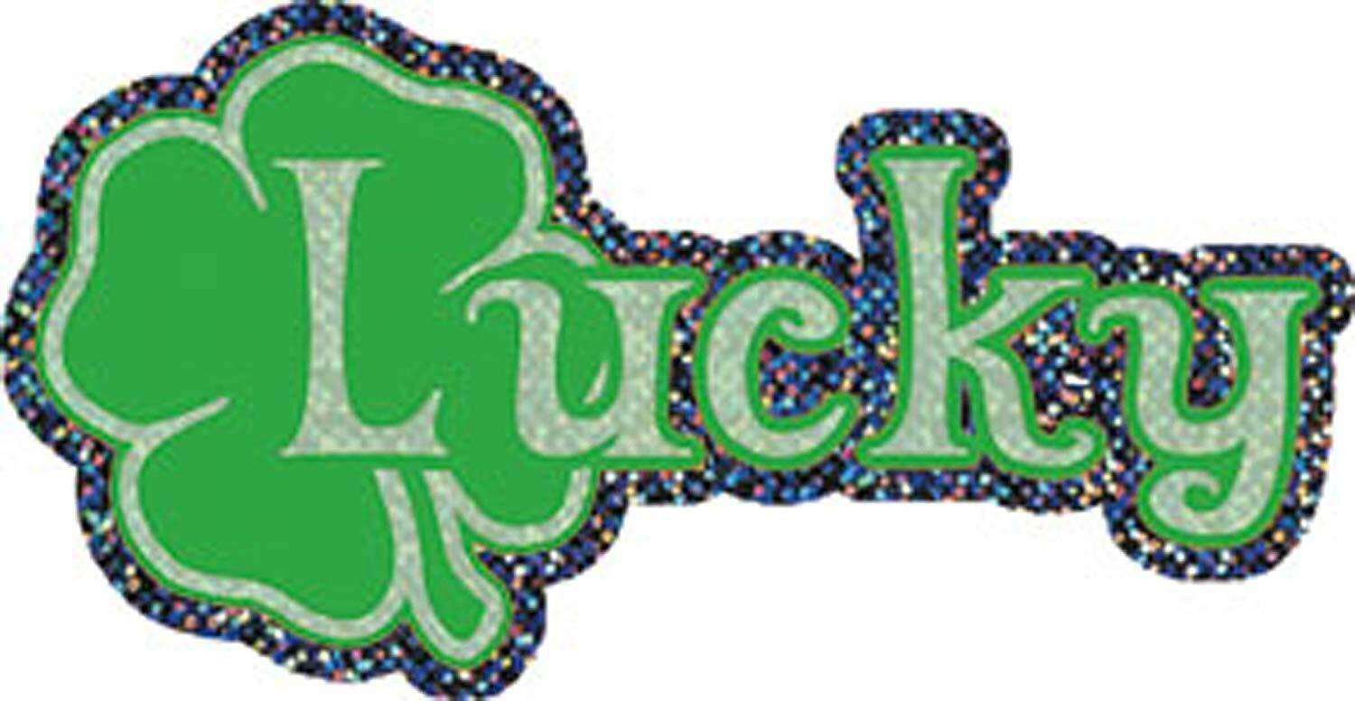 Licenses Products Generic Lucky Clovers Glitter Sticker