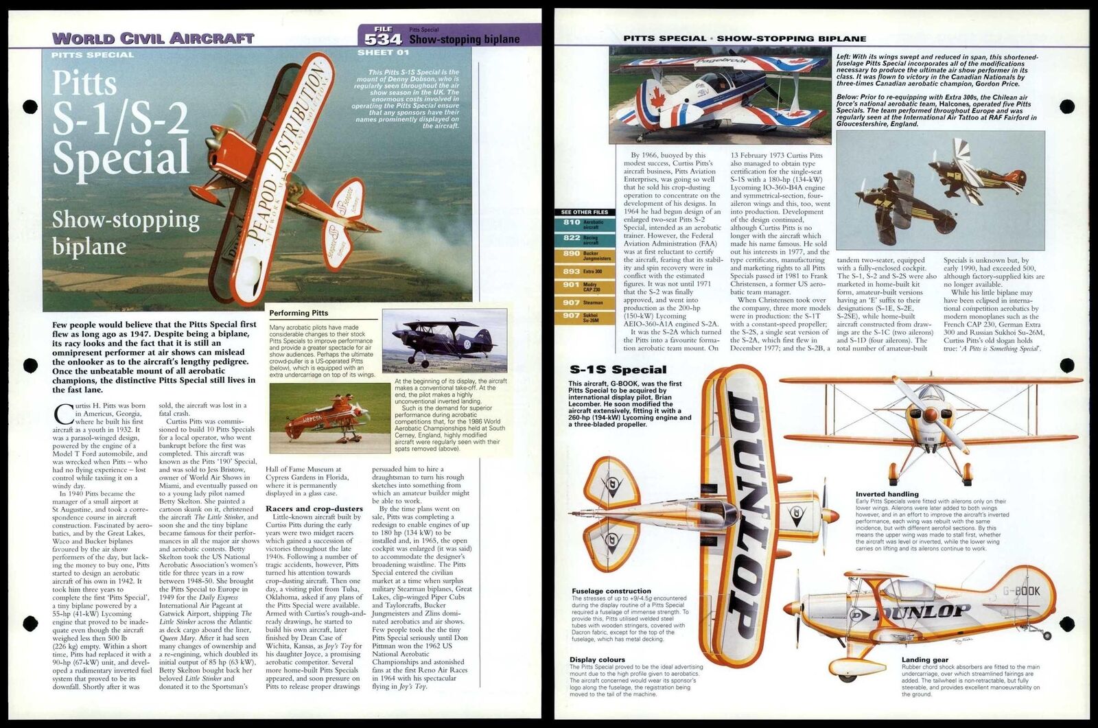 Pitts S-1 / S-2 Special - Civil Aircraft #534 World Aircraft Information Page