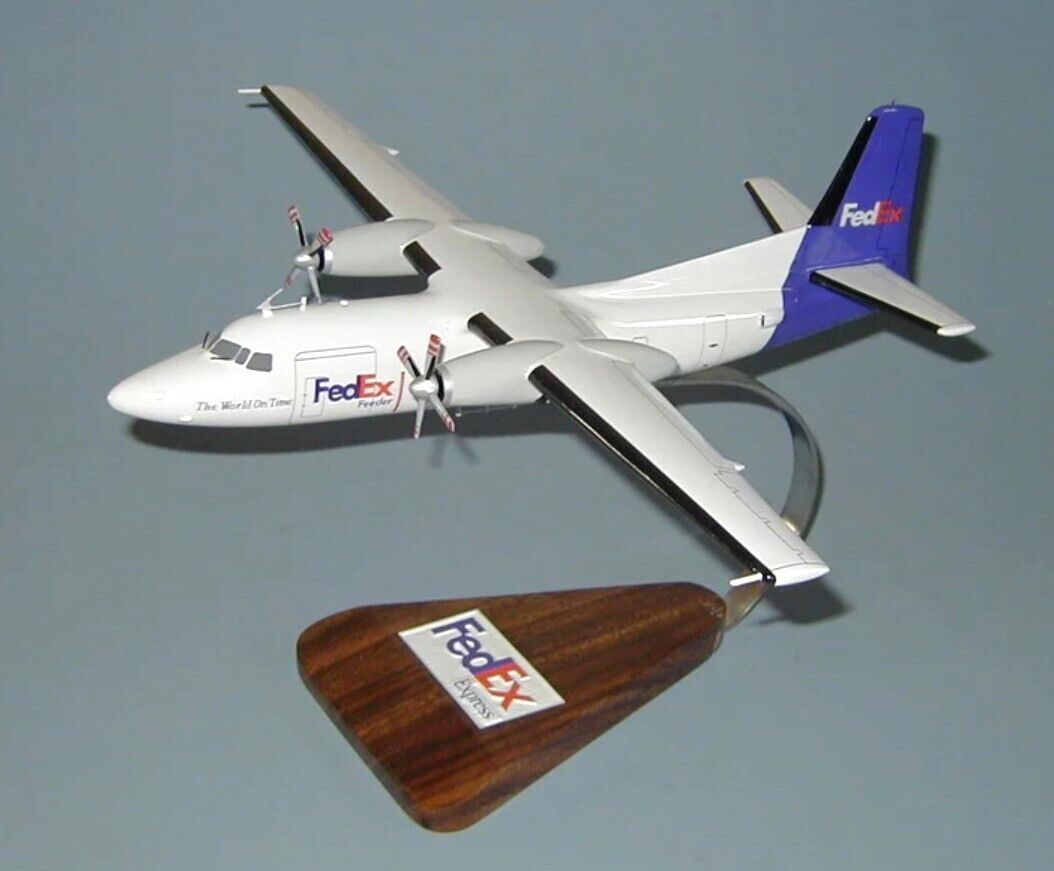 FedEx Express Fokker F-27F Freighter Desk Top Display Model 1/72 SC Airplane New
